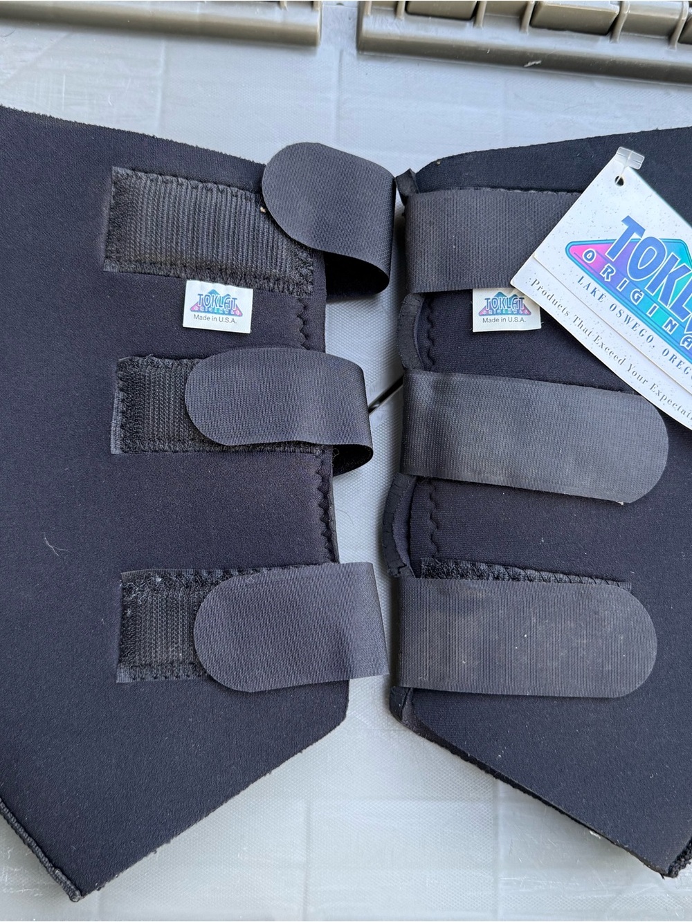 TOKLAT equestrian HOCK WRAPS Neoprene Black pair NEW horse size